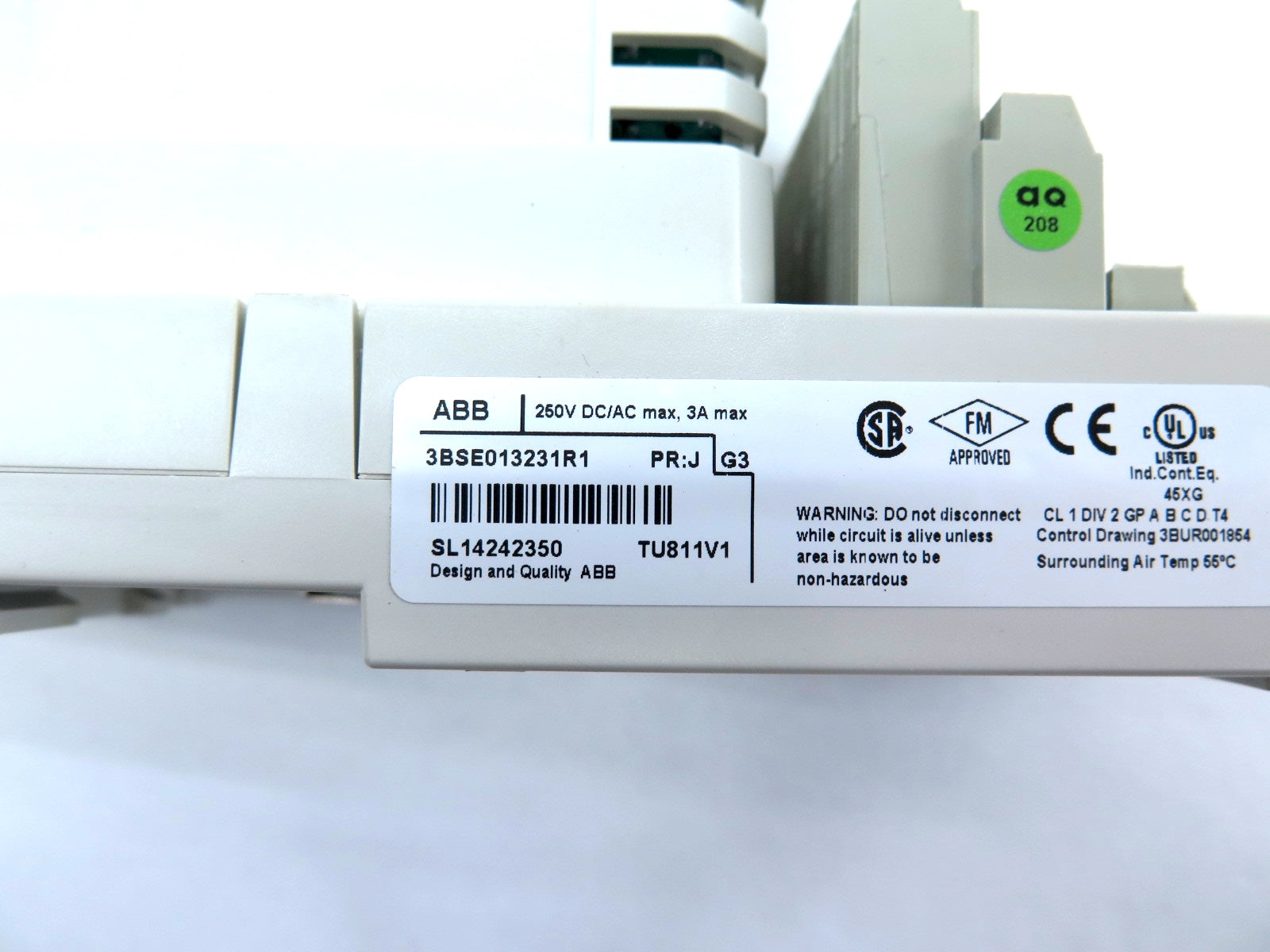 ABB DI820 Digital Input Module 8 Channel & 3BSE013231R1 Base - Advance Operations