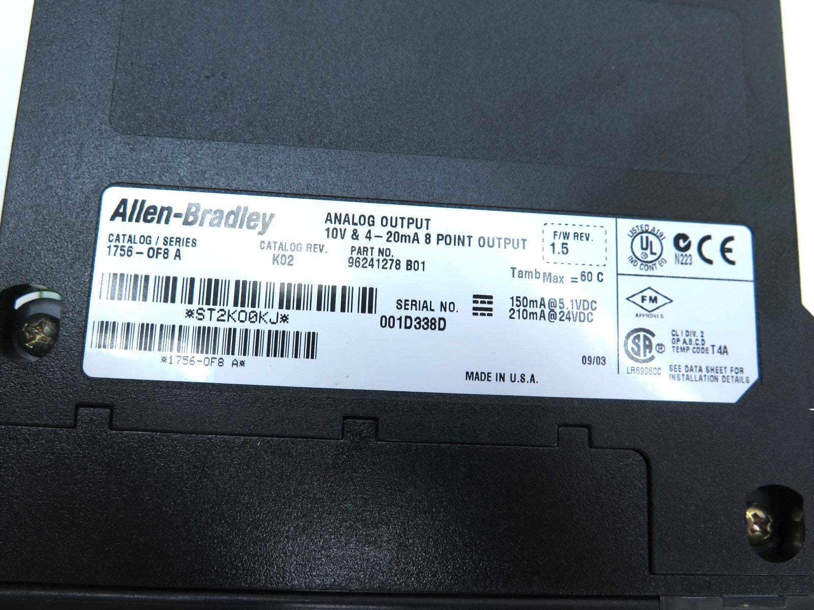 Allen-Bradley 1756-OF8 Ser.A ControlLogix Analog Output Module - Advance Operations