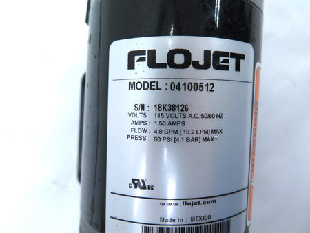 FLOJET 04100512 Pump 115Vac 4.8GPM 60PSI Max - Advance Operations