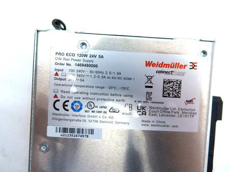 Weidmuller 1469480000 Pro Eco 120W 24 BV 5 A Power Supply - Advance Operations
