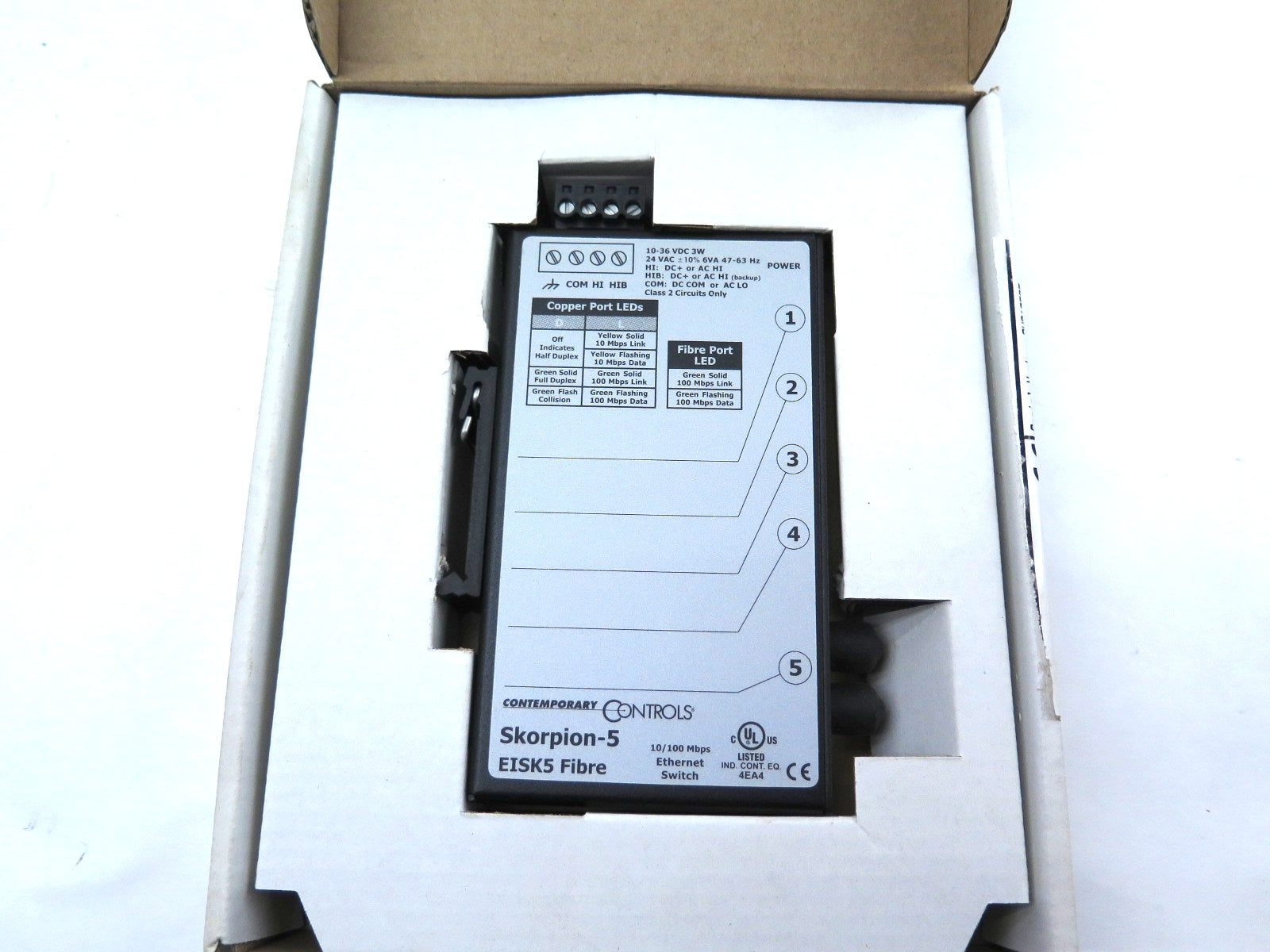 Contemporary Controls EISK5-100T/FT Ethernet Switch 4 Copper Ports + 1 Fiber - Advance Operations