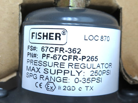 Fisher 67CFR-362 Pneumatic Regulator 1/4in NPT 0-35PSI - Advance Operations