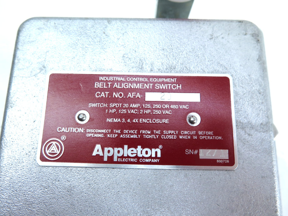 Appleton AFA-20 Belt Alignment Switch - Advance Operations