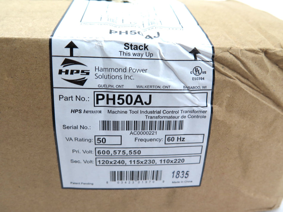 Hammond PH50AJ Voltage Transformer 1PH 50VA 120/240Vac - Advance Operations