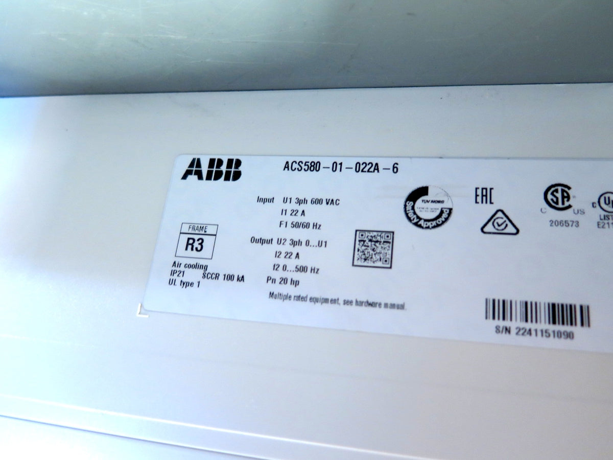 ABB ACS58001022A6 AC Drive 20 HP 600Vac 22A - Advance Operations