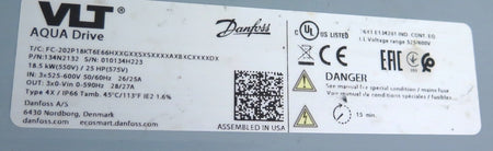 Danfoss 134N2132 AC Drive Aqua 25HP 525-600Vac - Advance Operations