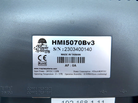 Maple Systems HMI5070Bv3 HMI Touch Screen 7" - Advance Operations