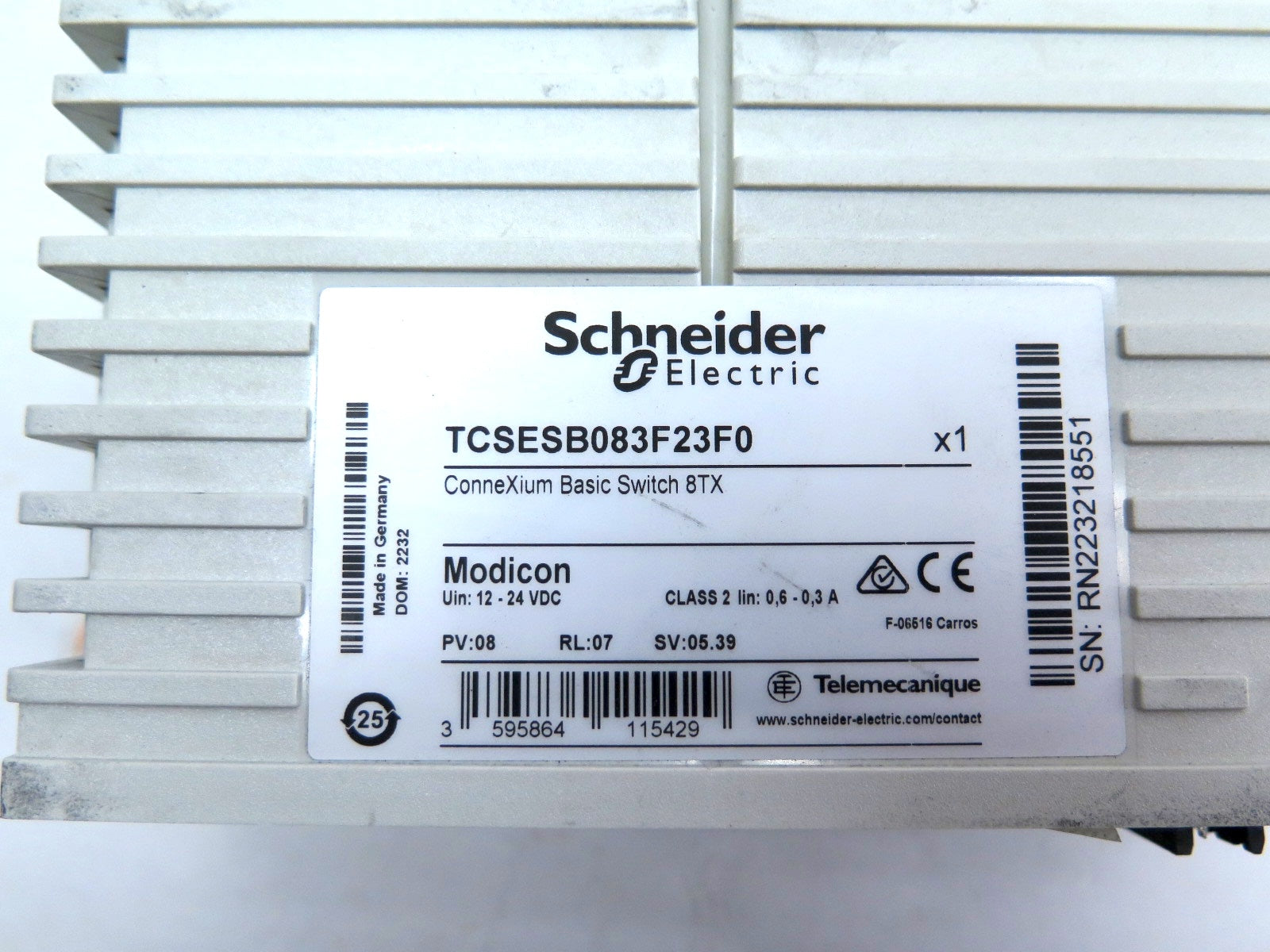 Schneider Electric TCSESB083F23F0 Connexium Modicon Switch *NO CONNECTOR - Advance Operations