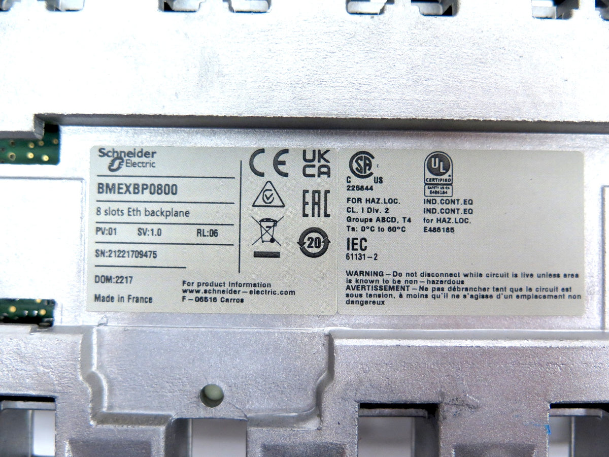 Schneider Electric BMEXBP0800 8 Slot Hardened Ethernet Backplane PLC - Advance Operations