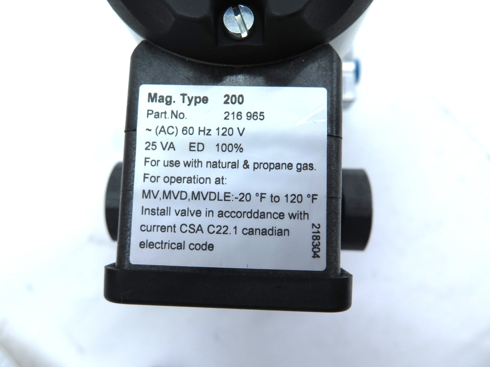 Dungs 217606 / 216 965 Solenoid Valve MagnetVentil for Natural Gas & Propane - Advance Operations