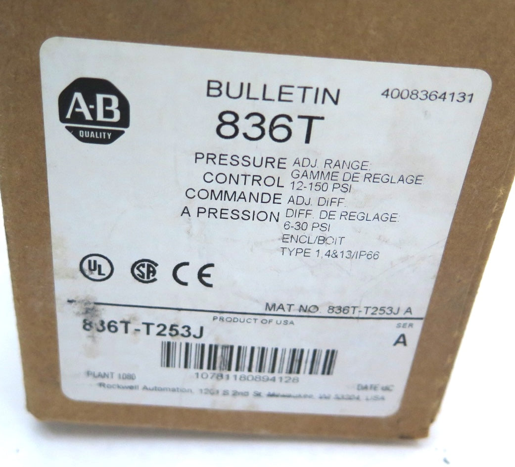 Allen-Bradley 836T-T253J Heavy Duty Pressure Switch - Advance Operations