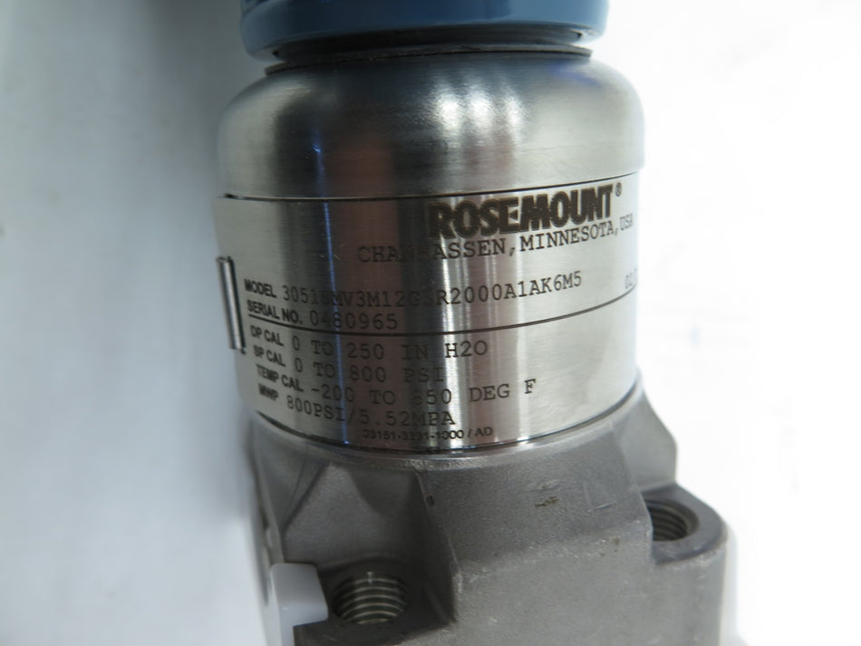 Rosemount 3051SMV3M12G3R2000A1AK6M5 Transmitter 800PSI - Advance Operations