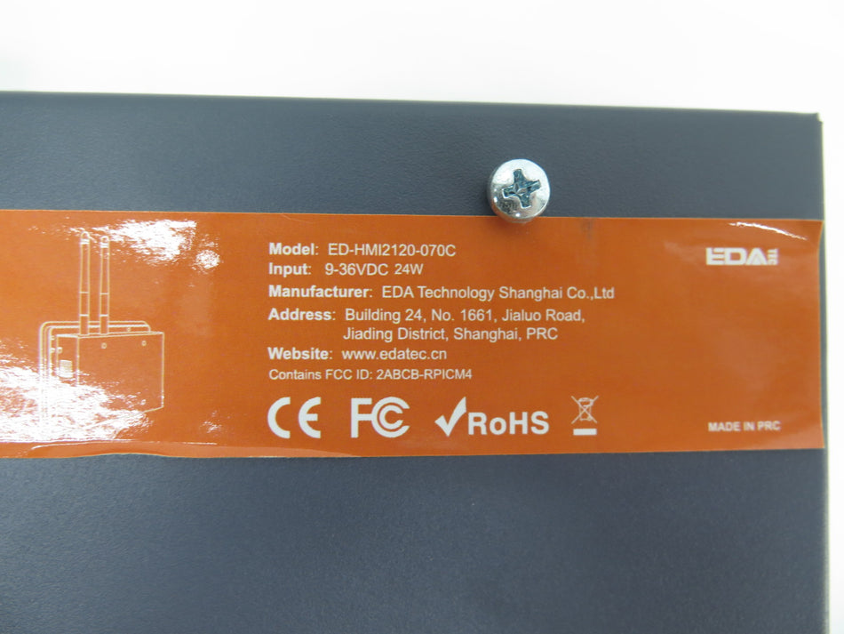 EADTEC ED-HMI2120-070C HMI 7" 9-36VDC 24W Rasberry PI