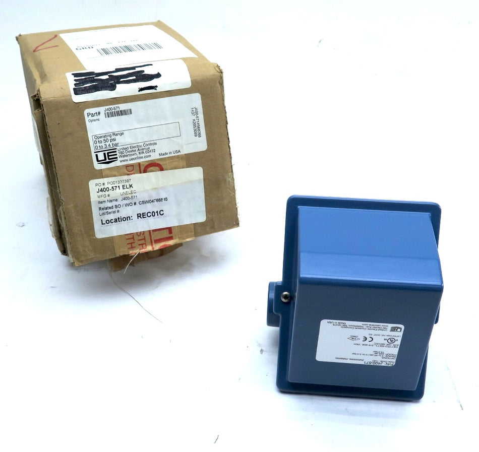 United Electric Controls J400-571 Pressure Switch 0 to 50 PSI