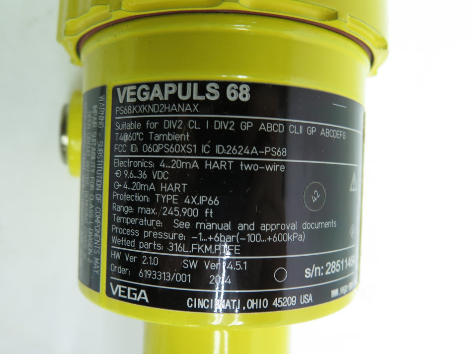 Vegapuls 68 PS68.KXKND2HANAX Industrial Radar Level Sensor
