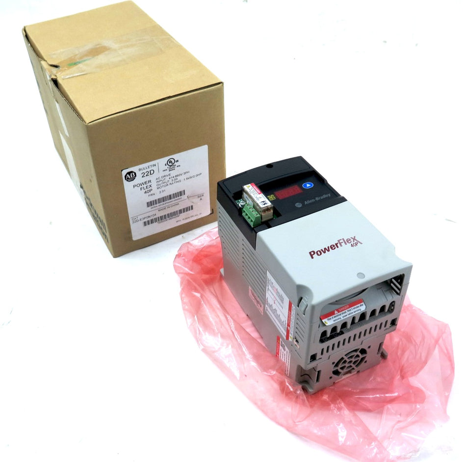 Allen-Bradley PowerFlex 22D-E3P0N104 AC Drive 1.5kW / 2HP 414-660Vac 3Ph
