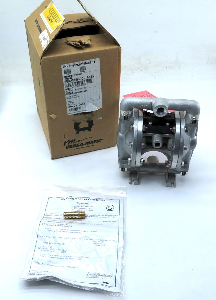 Versamatic E5AA5F559C-ATEX Metallic Air-Operated Double Diaphragm Pump