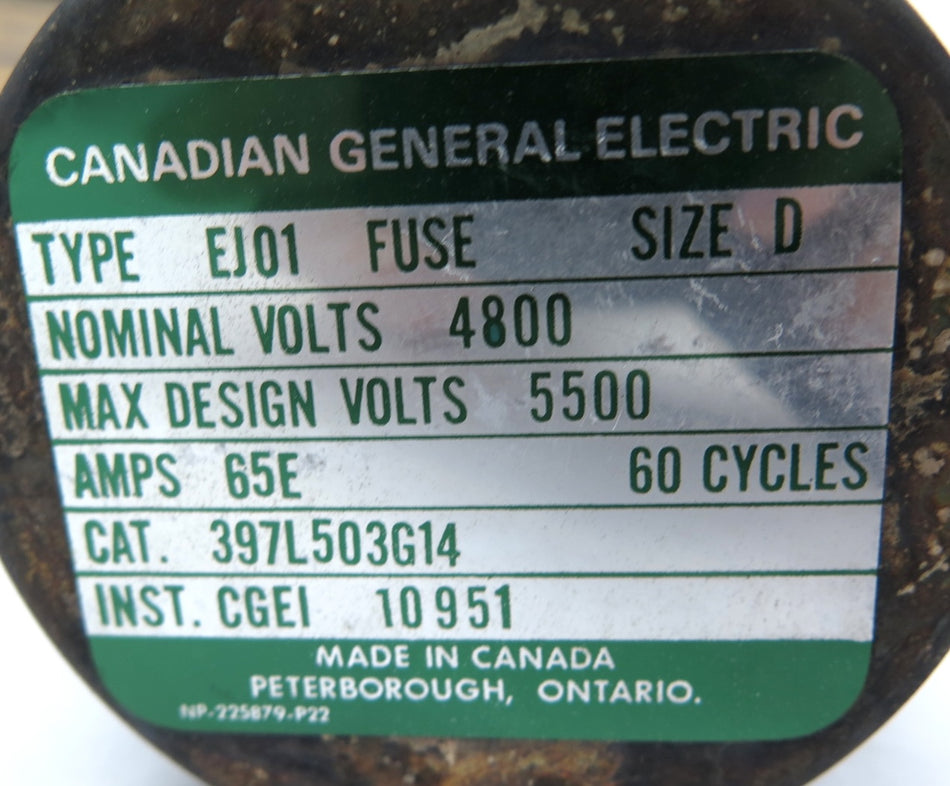 GE 397L503G14 Fuse 4.8 kV EJ01 Size D