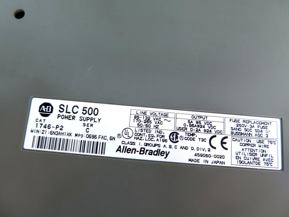 Allen-Bradley 1746-P4 Power Supply & 1746-A10 10 Slot RACK