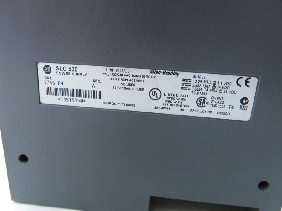 Allen-Bradley 1746-P4 Power Supply & 1746-A7 Rack