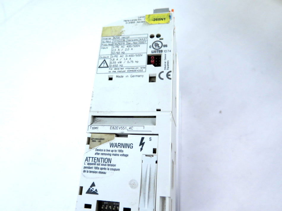 Lenze E82EV551-4C AC Drive 3/4HP 0-400/500Vac