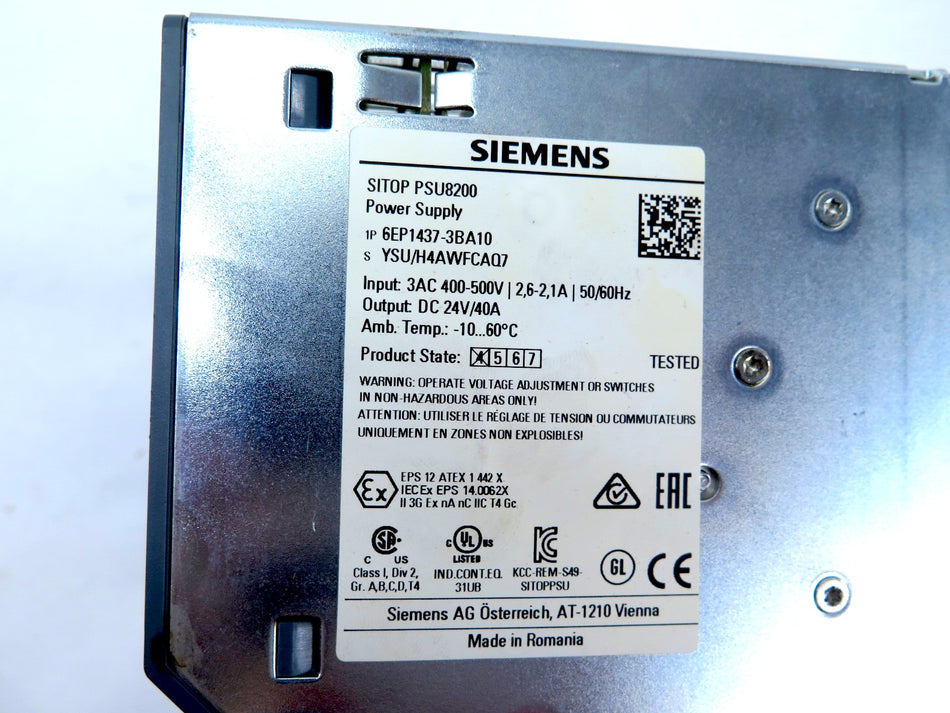 Siemens 6EP1437-3BA10 Power Supply SITOP