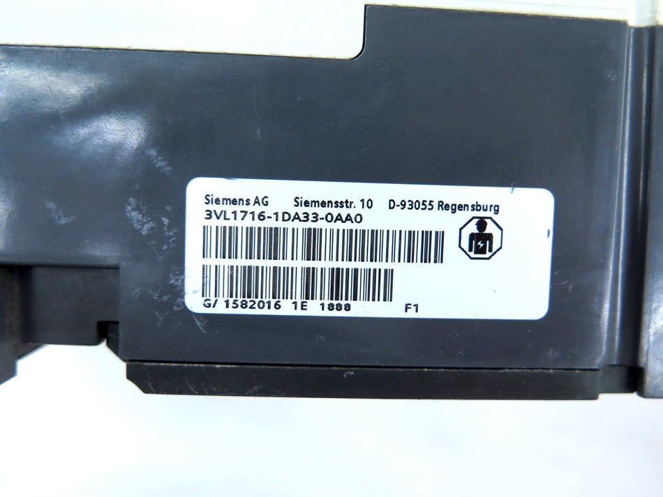 Siemens 3VL1716-1DA33-0AA0 Circuit Breaker 3 Pole 160A