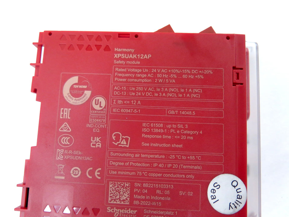 Schneider XPSUAK12AP Harmony Safety Module