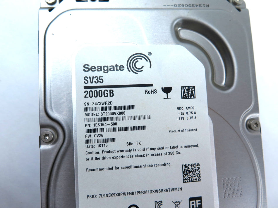 Seagate SV35 / ST2000VX000 1ES164-500 2TB HDD
