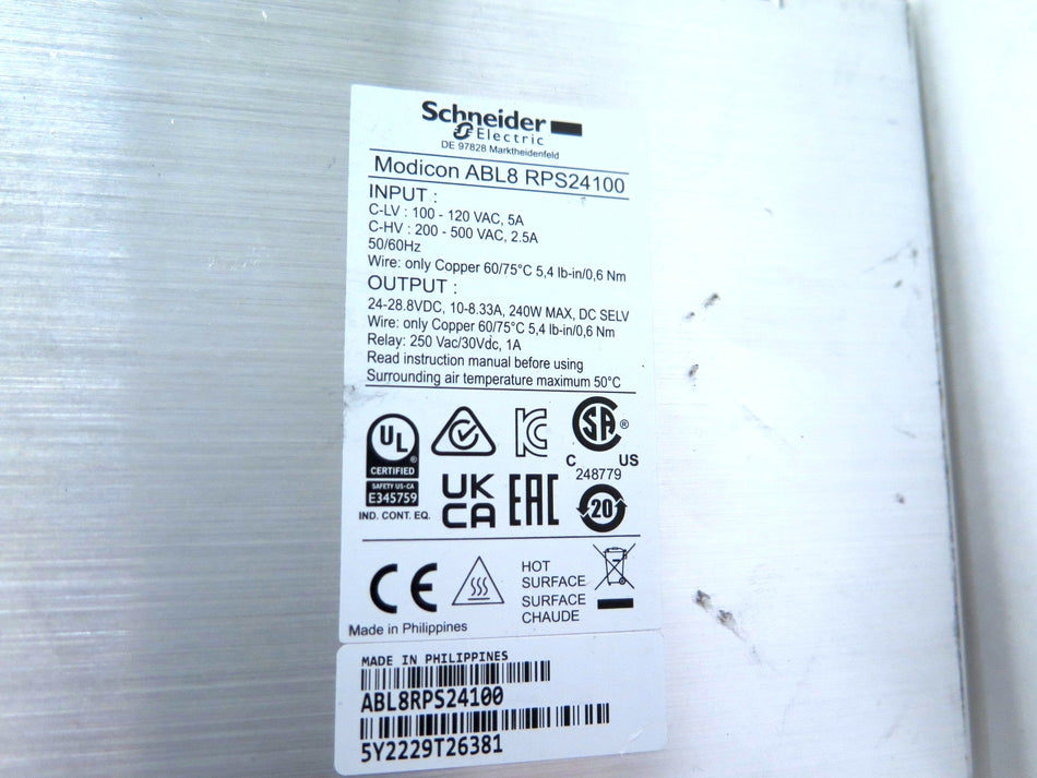 Schneider ABL8 RPS24100 DIN Rail Power Supply
