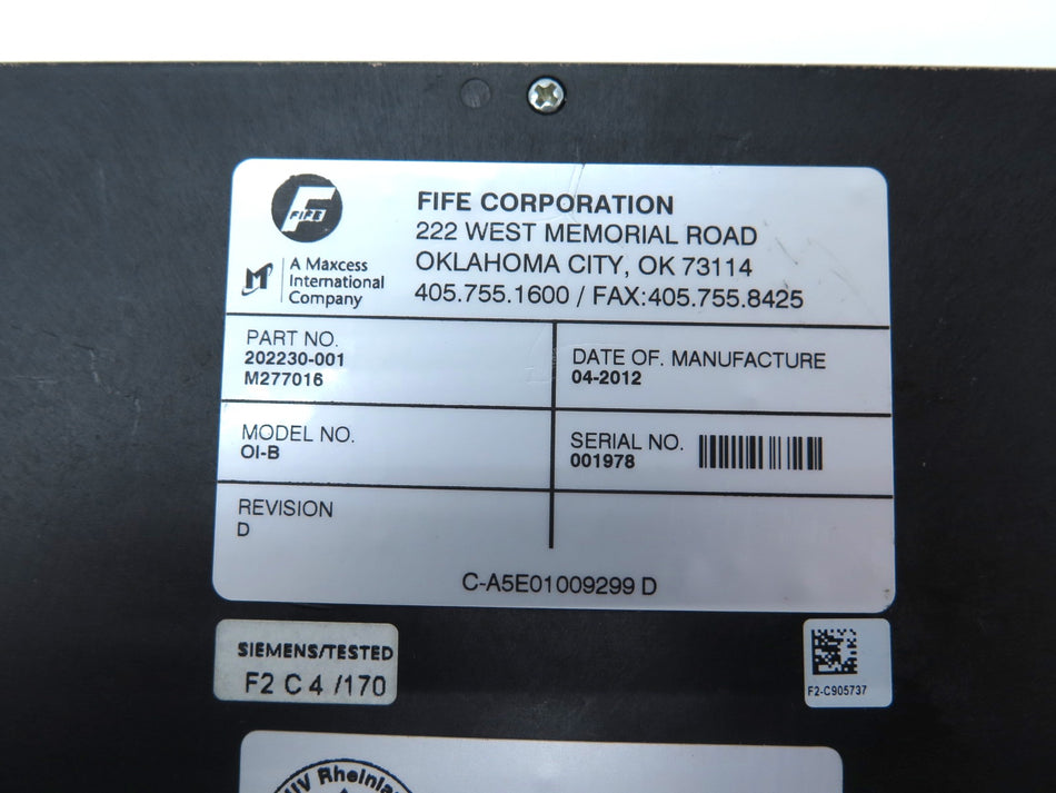 FIFE 202230-001 / M277016 Operator Interface Controller HMI