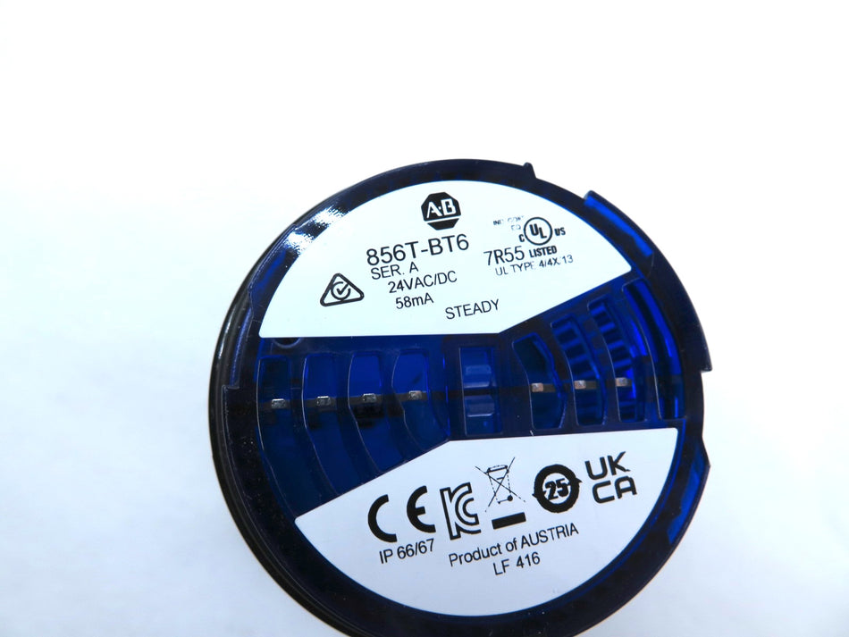 Allen-Bradley 856T-BT6 Control Tower Stack Light Module BLUE LED 24V