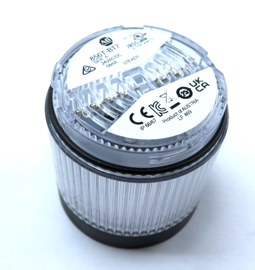 Allen-Bradley 856T-BT7 Control Tower Stack Light Module Clear LED 24V