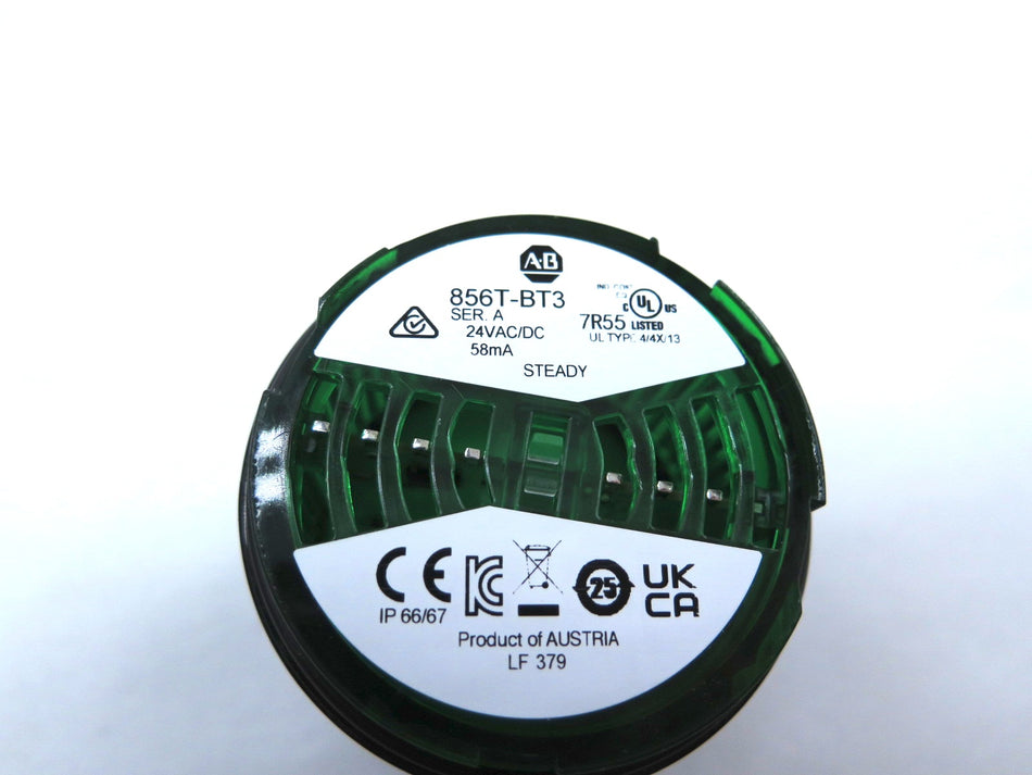 Allen-Bradley 856T-BT3 Control Tower Stack Light Module Green LED 24V