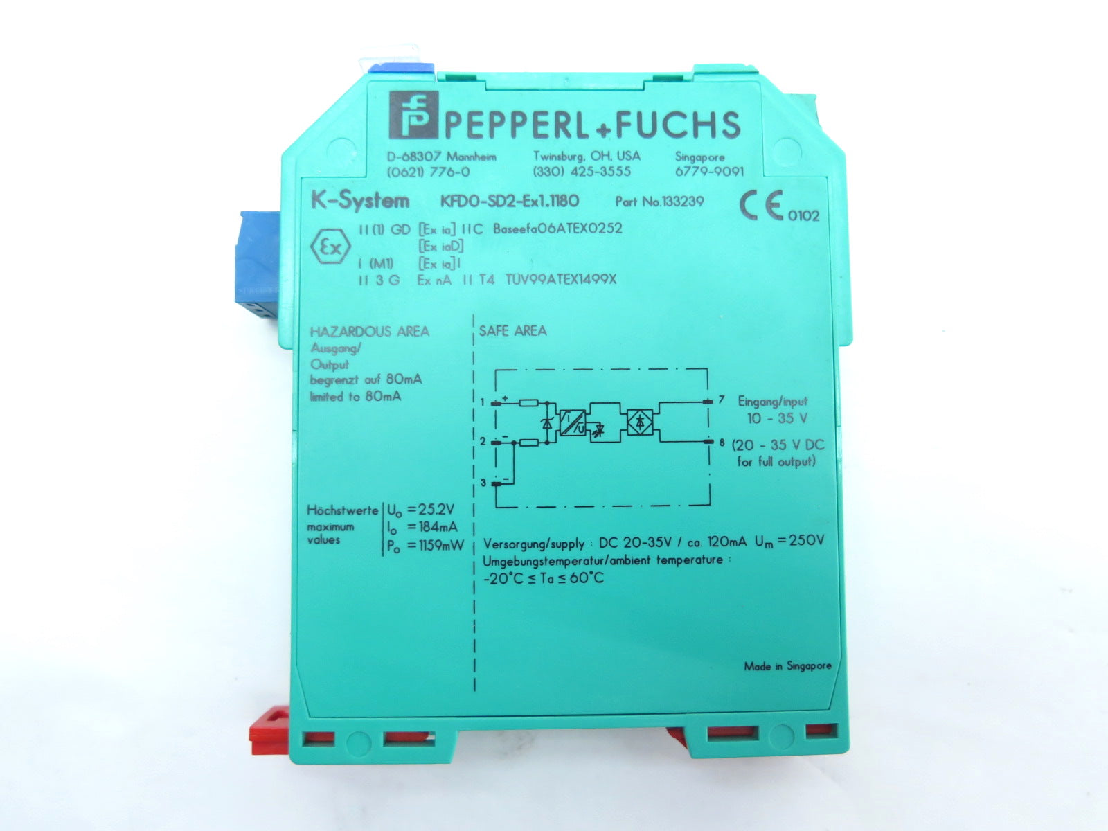 Pepperl+Fuchs KFD0-SD2-Ex1.1180 133239 Solenoid Driver - Advance Operations