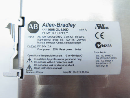 Allen-Bradley 1606-XL120D Power Supply AC 100-120 / 200-240V - Advance Operations