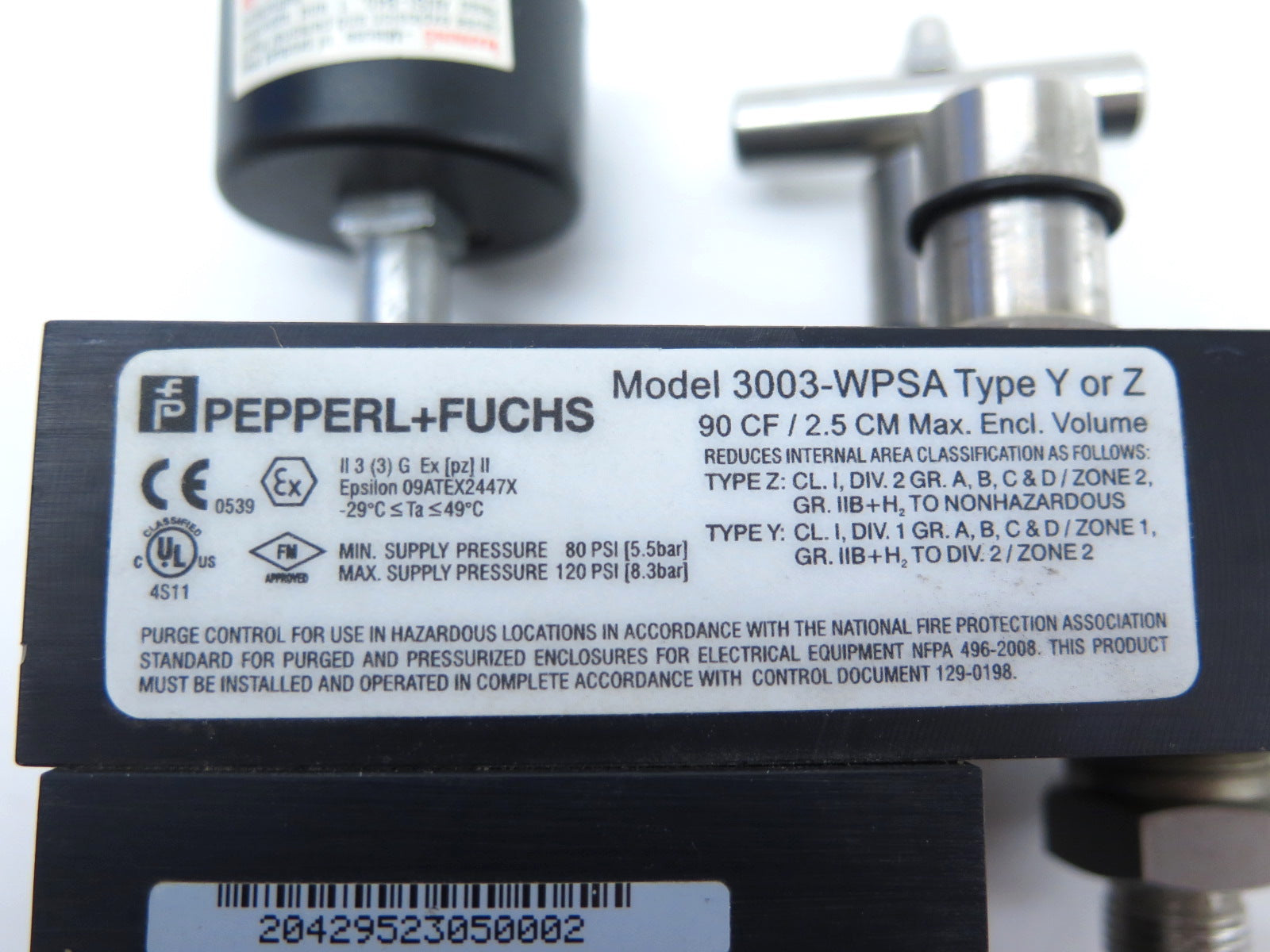 Pepperl+Fuchs 3003-WPSA Type Y or Z Multifunction Valve Only - Advance Operations