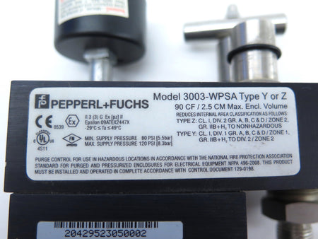 Pepperl+Fuchs 3003-WPSA Type Y or Z Multifunction Valve Only - Advance Operations
