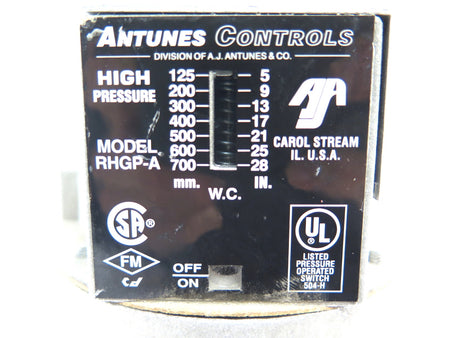 Antunes Controls RHGP-A High Pressure Switch - Advance Operations
