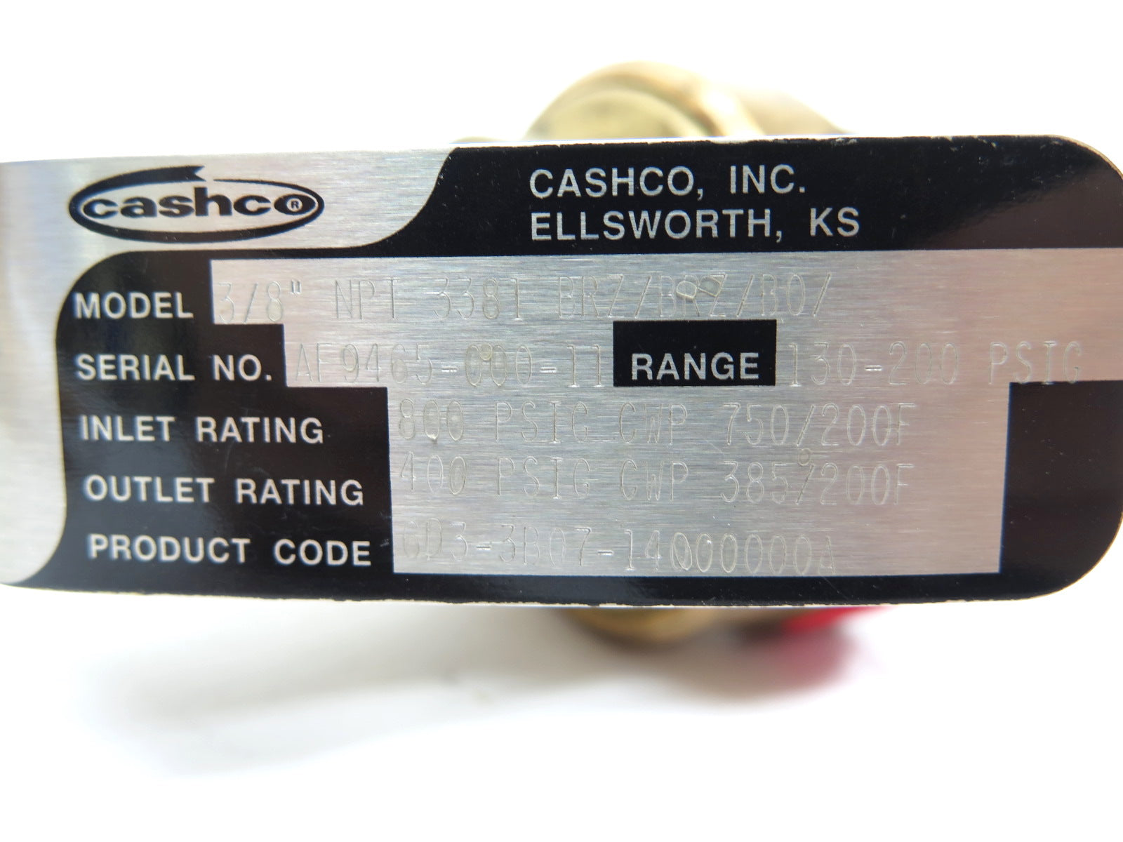 Cashco NPT 3381 BRZ/BRZ/BO/ Pressure Reducing Regulator 3/8" New - Advance Operations