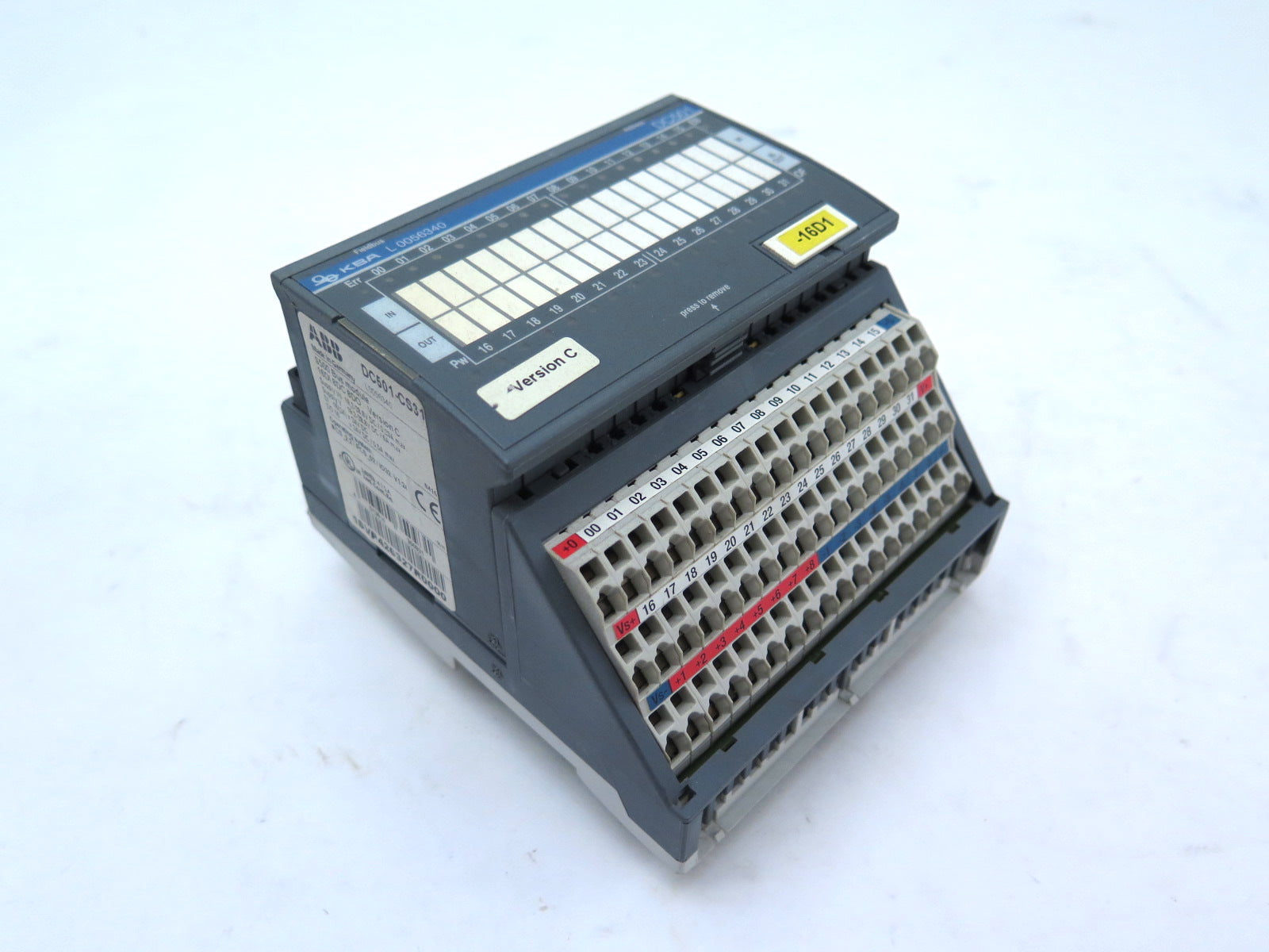 ABB DC501-CS31 KBA L0056340 S500 Bus Module 16DI 8DC Version C & Base TU504 - Advance Operations