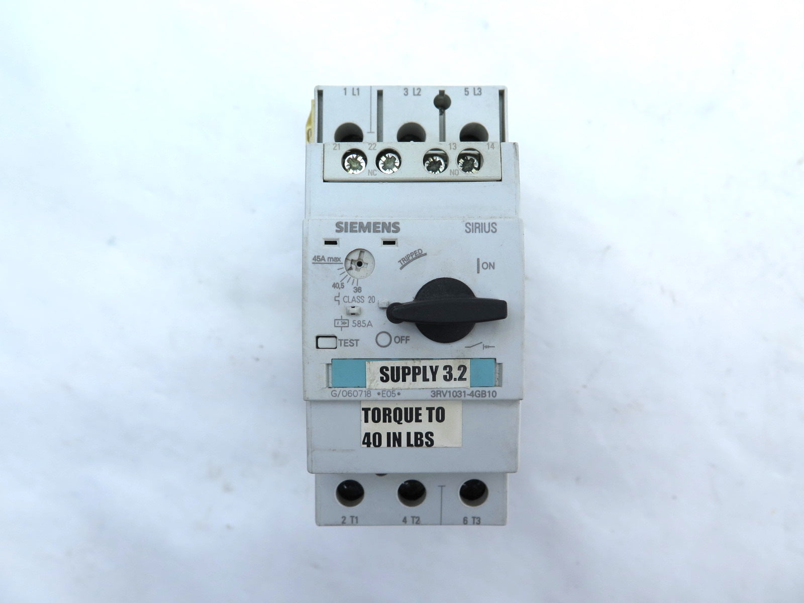 Siemens 3RV1031-4GB10 Molded Case Circuit Breaker - Advance Operations
