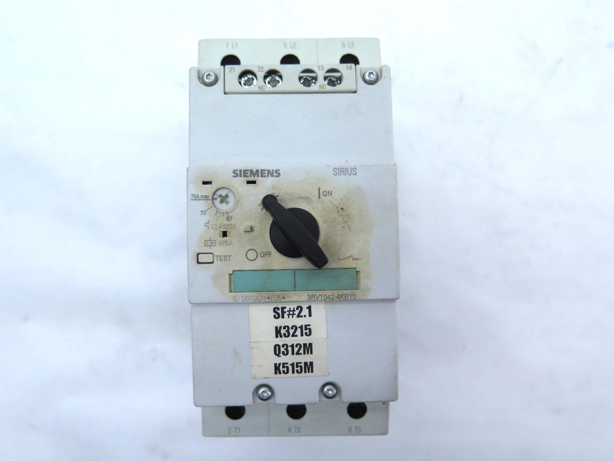 Siemens 3RV1042-4KB10 Motor Starter Protector Adjustable Circuit Breaker - Advance Operations