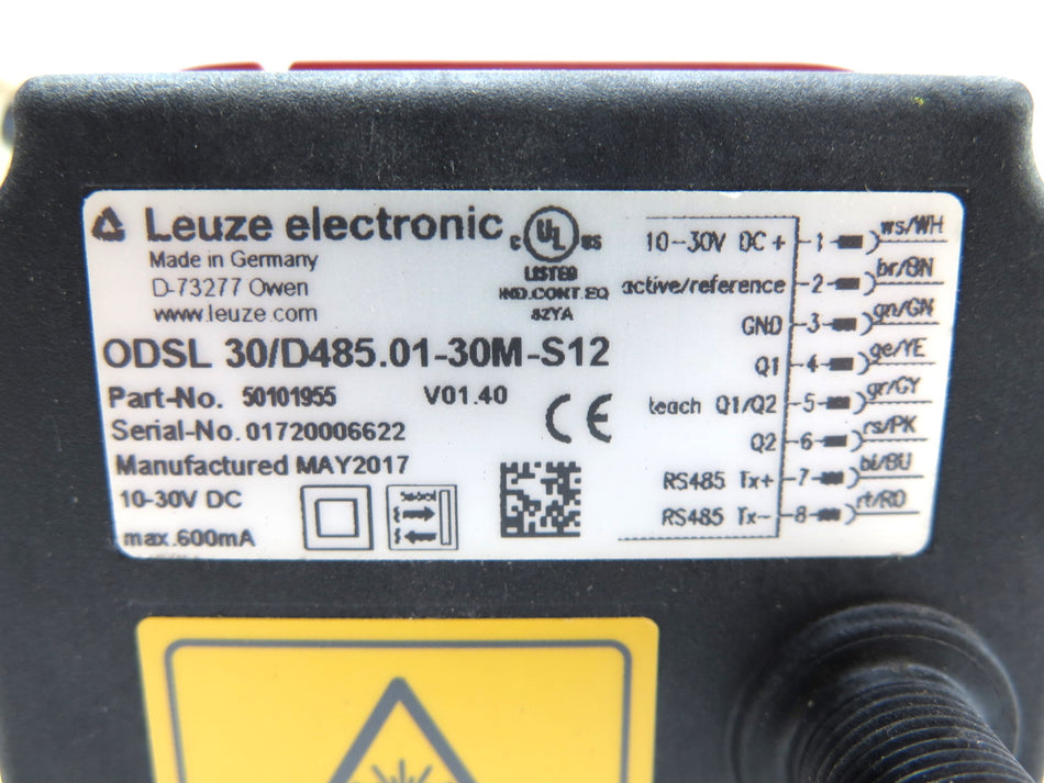 Leuze 50101955 0DSL 30/D485.01-30M-S12 Electronic Sensor - Advance Operations