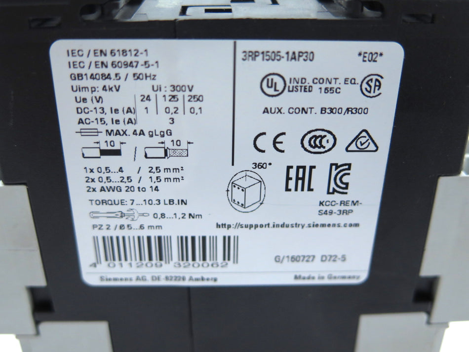 Siemens 3RP1505-1AP30 Time Relay - Advance Operations