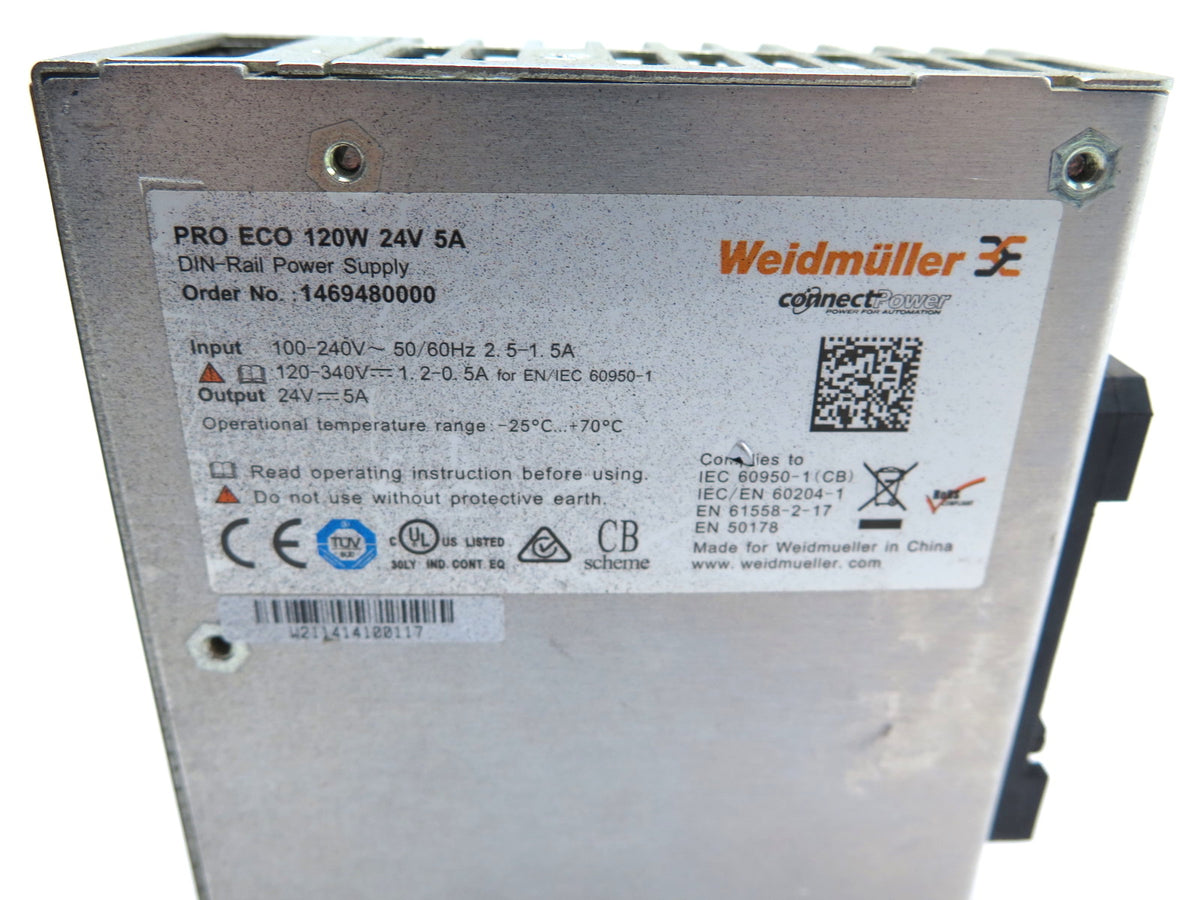 Weidmuller 1469480000 PRO ECO 120W 24V 5A Power Supply - Advance Operations