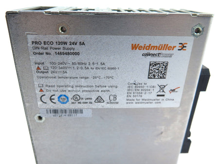 Weidmuller 1469480000 PRO ECO 120W 24V 5A Power Supply - Advance Operations