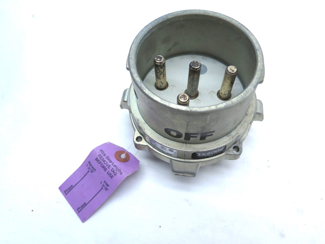 Meltric DS100 37-98143 Type 3R Inlet Plug 100A 600VAC