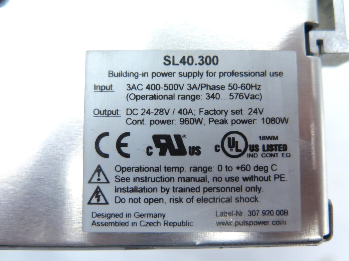 PULS SL40.300 Power Supply Module 24VDC 40A - Advance Operations