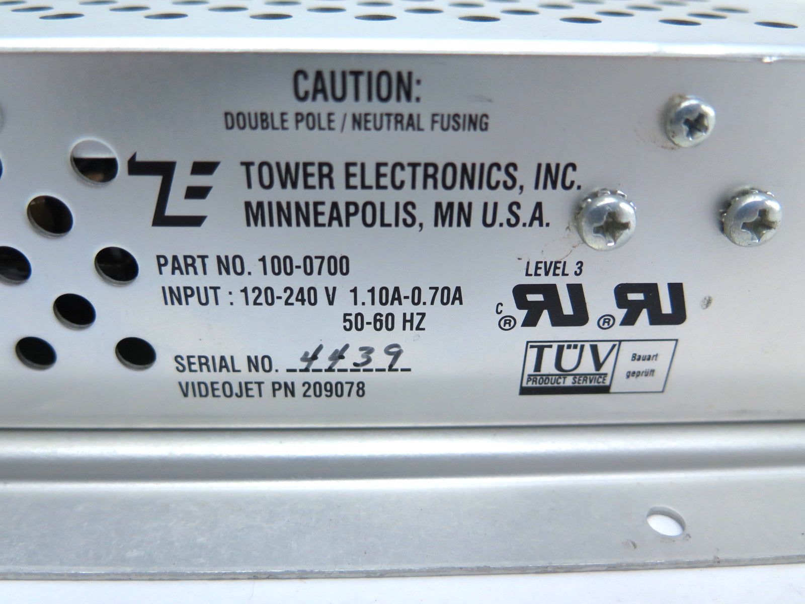 Tower Electronics 100-0700 Power Supply 120-240VAC - Advance Operations